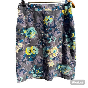 BODEN ~ Floral corduroy medium length skirt